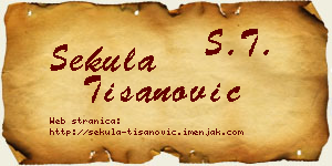 Sekula Tišanović vizit kartica